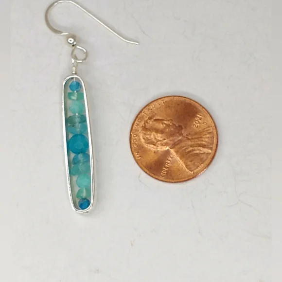 Genuine Gemstone and Sterling Earrings - Picture 3 of 3